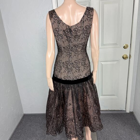 Vintage 50's 60s Nicholas Ungar Dress Acetate Floral Party Formal Evening YY25 - Picture 4 of 8